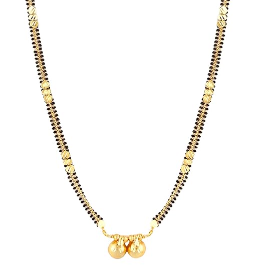 Maharashtrian Stylish Golden and Black Wati Tanmaniya Mangalsutra for Women - Image 3