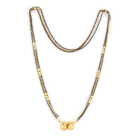 Maharashtrian Stylish Golden and Black Wati Tanmaniya Mangalsutra for Women - Image 2